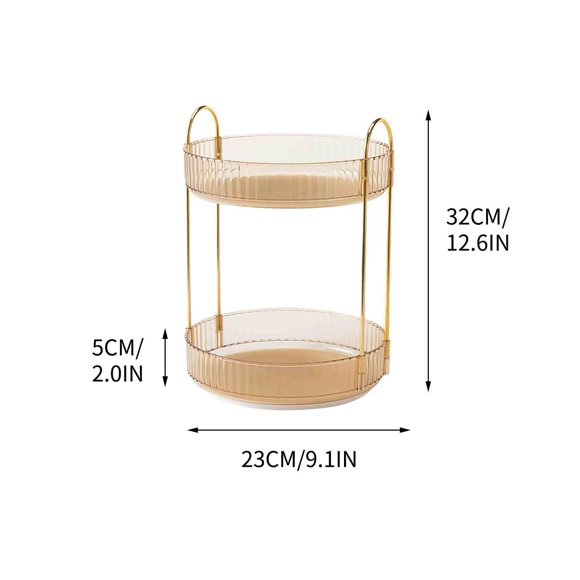 Caja organizadora de cosméticos con estante giratorio de 360° y altura ajustable. Organizador de maquillaje para tocador, encimera, baño, dormitorio, cocina. Contenedor de condimentos. Vitrina