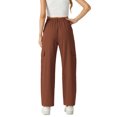 thumbnail image 5 of GIRUNS Womens High Waisted Cargo Pants Brown Red S Casual Wide Leg Pants With 4 Pockets High Waisted Casual Loose Stretchy Streetwear Pants For Women, 5 of 7