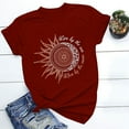 thumbnail image 3 of T-Shirt Vintage Imprimé Décontracté Foncé pour Femmes T-Shirt à Manches Courtes Ensemble Rond Chemise Col Haut Blouse, 3 of 5
