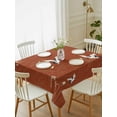 thumbnail image 2 of Japanese Style Rectangle Tablecloth, Vintage Art Cranes Ocean Wave Red Waterproof & StainResistant Tablecloth, Washable Oil-proof Table Cover for Dining/Party/Wedding/Camping/Buffet 60x84 In, 2 of 9