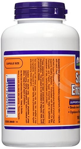 NOW Supplements, Super Enzymes with Bromelain, Supports Healthy Digestion, 180 Capsules