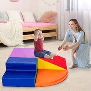 Gymax 4-Piece Toddler Playtime Corner Climber SoftZone Indoor Active Play Set