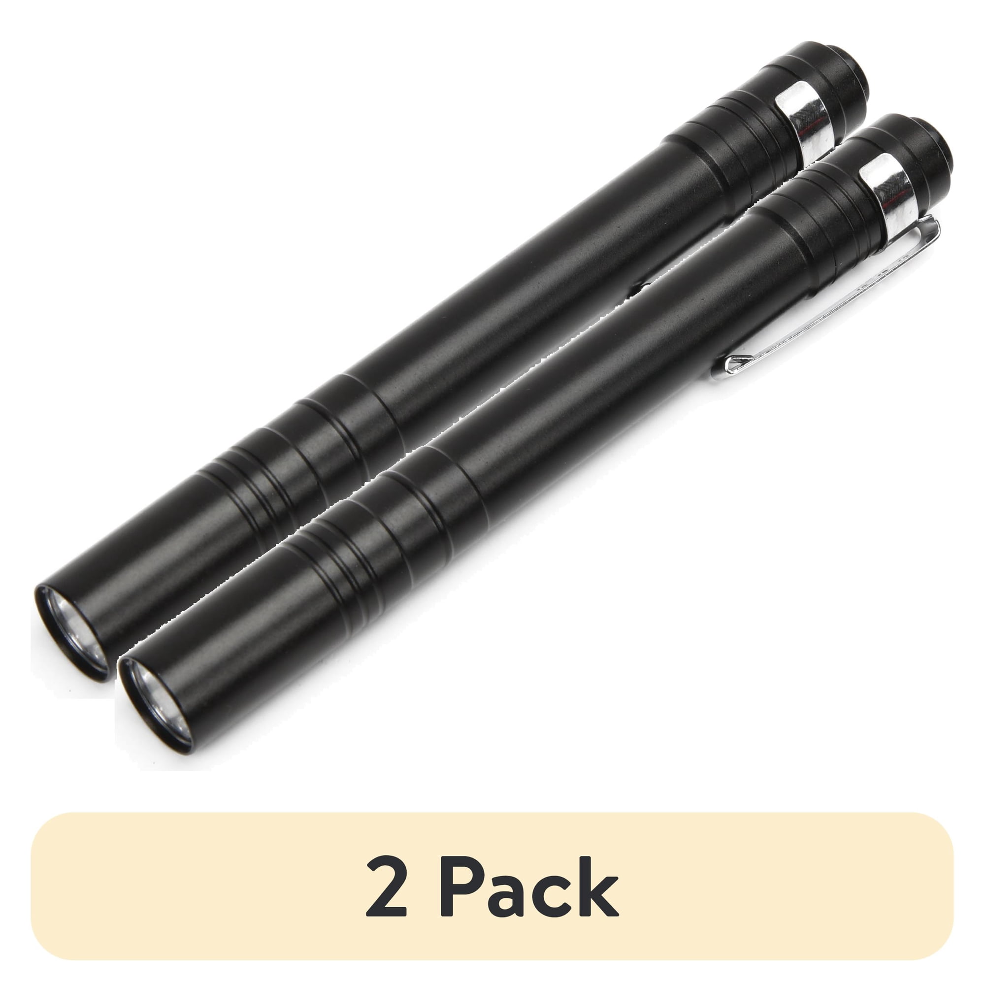 (2 pack) Hyper Tough 25-Lumen LED Penlight Flashlight, Red, Aluminum, Model 8112