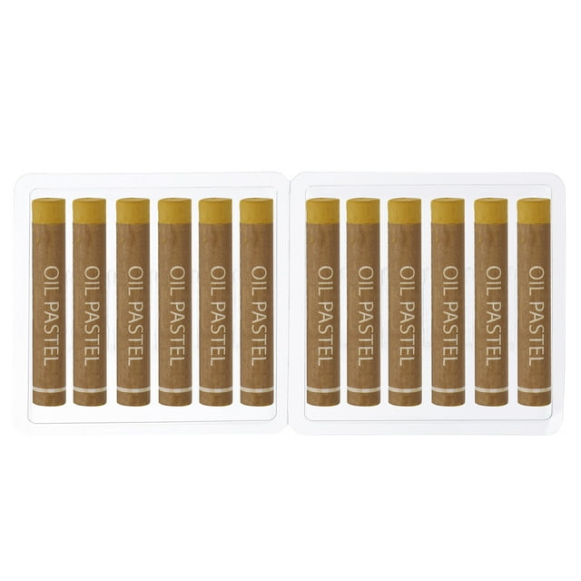 Unique Bargains Earthy Yellow Oil Pastels, Soft Oil Crayons Creamy, 12Pcs