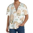 thumbnail image 3 of Vsdgher Air Balloon and Flower Print Men's Wrinkle Free Untucked Cuban Shirt Business Casual Button Down Shirts Short Sleeve Shirt, 3 of 7