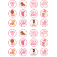 thumbnail image 4 of 24 Edible Baby Shower Cupcake Toppers – It’s a Girl Theme – African American Baby Girl Decorations – DIY Party Supplies for Pink Baby Shower Cupcakes, 4 of 5