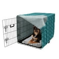 thumbnail image 2 of Blue Dog Crate Cover, Abstract Geometric Patterns Rounded and Triangular Shapes Symmetrcal Design, Easy to Use Pet Kennel Cover Small Dogs Puppies Kittens, 7 Sizes, Teal Dark Teal White, by Ambesonne, 2 of 6