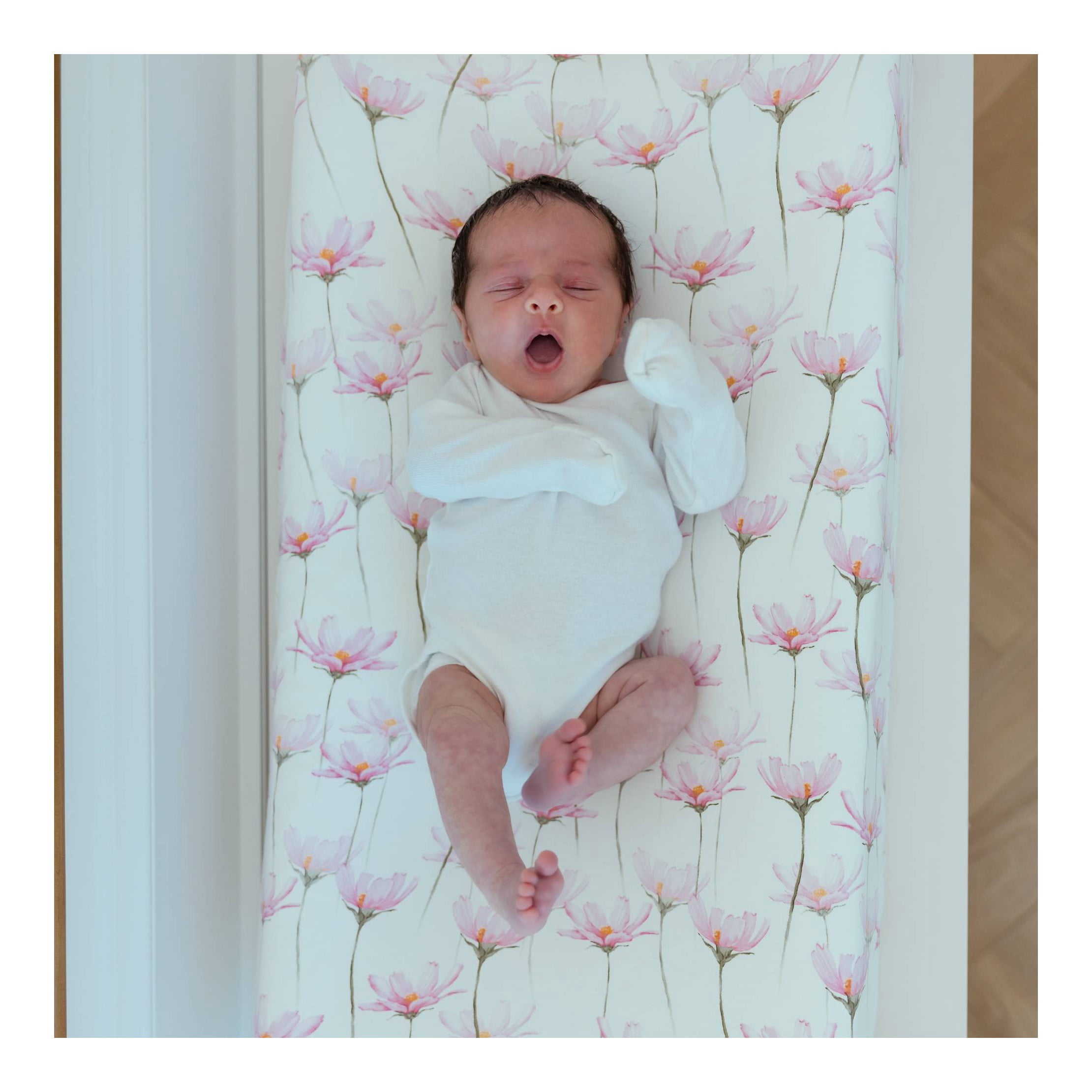 Changing Pad Cover - Pink Petals