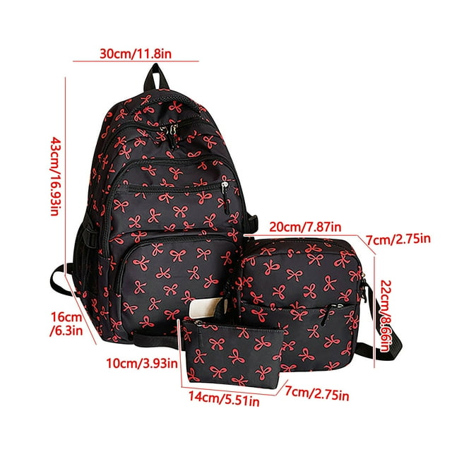 bbymog Storage Women'S Three-Piece Bowknot Handbag Set Large-Capacity Versatile Set Including Backpack Shoulder Bag and Tote