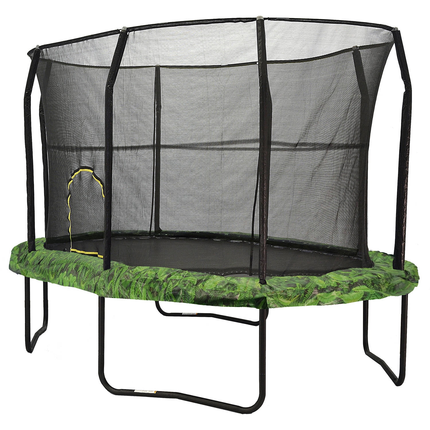 JumpKing Oval 8' x 12' Trampoline, with Enclosure, Green Graphic Pad