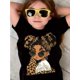 thumbnail image 1 of Camiseta con estampado de leopardo para niña - Camiseta informal de verano en blanco y negro con un elegante diseño de dibujos animados. Ropa con estampado de leopardo | Ropa de moda |, 1 of 5