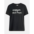 thumbnail image 5 of No Boundaries Sleep Oversized Cotton Graphic Tee, Women’s and Women's Plus XXS-3X, 5 of 5