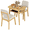 Yellow, variant on Gymax 3-Piece Dining Table Set for 2 Solid Wood Kitchen Table w/Storage Rack & Chairs Beige & Cherry