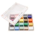thumbnail image 1 of Hilos de bordar de poliéster de 20 piezas, 300 metros, 20 colores, kit para máquina de coser, accesorios, 1 of 14