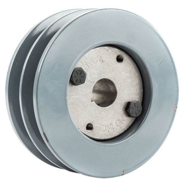 B Section Dual Groove 2 Piece 4.5" Pulley w 3/4" Sheave Shiv Cast Iron
