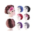 thumbnail image 3 of Women Satin Night Sleep Cap Hair Bonnet Hat Silk Elastic Adjustable Shower Cap, 3 of 6