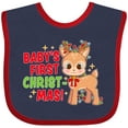 thumbnail image 3 of Inktastic Baby's 1st Christmas with Cute Reindeer in Colorful Lights Boys or Girls Baby Bib, 3 of 4