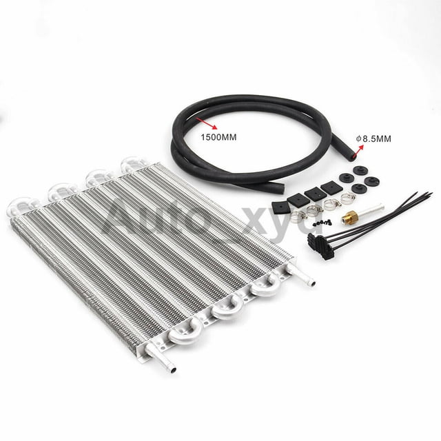 8 Row Transmission Oil Cooler Kit Aluminum Car Radiator Universal Replacement