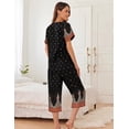 thumbnail image 6 of Ekouaer Women's Two Piece Lounge Set Short Sleeve Shirt and Capri Pants Mumu Pajama with Pockets Loungewear Pjs Sets, 6 of 7