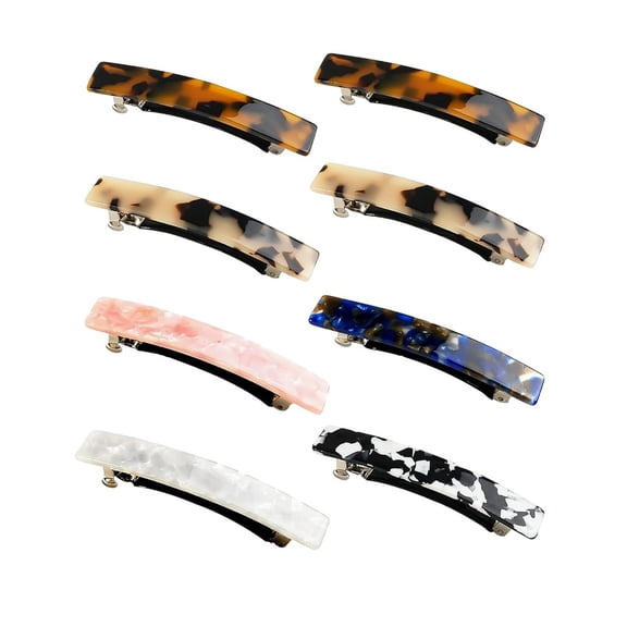 8 Pcs Acetate Hair Clips, No-Slip Strong Hold Barrettes, 3 Inch Vintage Tortoise Shell Hair Clips for Women, for Fine to Thick Hair Daily Use