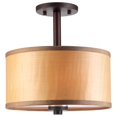 thumbnail image 2 of Woodbridge Lighting Drum Veneer 3-light Metal Ceiling Mount in Bronze/Brulee, 2 of 2