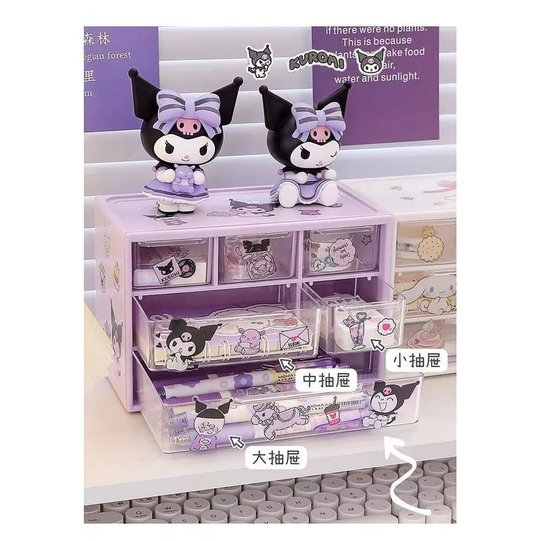 Sanrio Kuromi Multi Layer 6 Palace Grid Storage Box Cartoon Hello