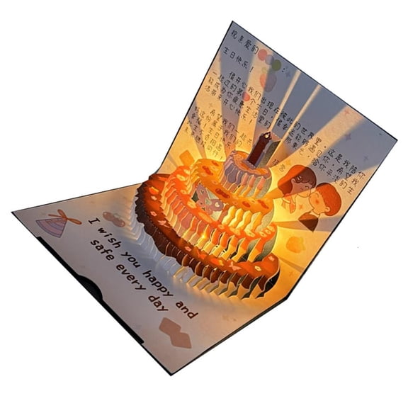 SDFGTstore Light and Sound Happy Birthday Cards 3D Musical Birthday Card for Kid Musical Birthday Card Light and Music Birthday Greeting Card For Kid