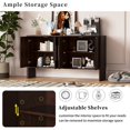 thumbnail image 4 of Accent Cabinet with 4 Doors, TUANLUO Buffet Cabinet with Adjustable Shelves, Wood Storage Cabinet, Modern Accent Cabinet Furniture for Hallway Entryway Living Room, 59"L x 15.7"W x 33.2"H, Espresso, 4 of 10
