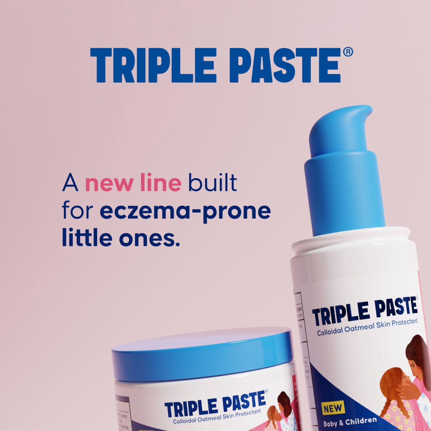 Triple Paste Baby & Children Eczema Care Daily Barrier Cream, with 1% Colloidal Oatmeal & 1% Ectoin, 7 oz