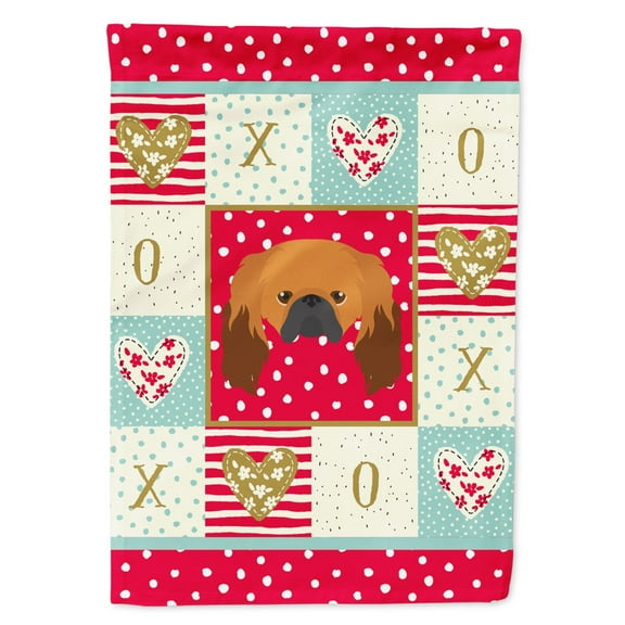 Carolines Treasures CK5225GF Pekingese Love Flag Garden Size Small multicolor