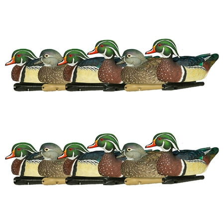 Avian X Topflight Wood Ducks Realistic Floating Decoys 12 Pack Multi