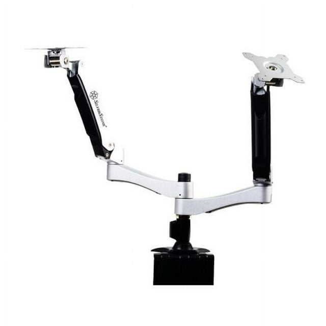 Silver Stone Technologies ARM22SC Support de Moniteur Interactif à Double Écran LCD ARM Duo à Bras - Argent