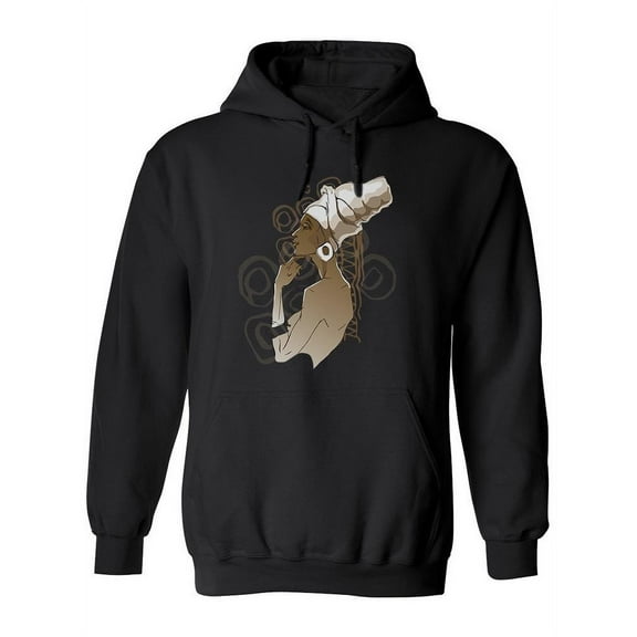 African Woman Thinking Hoodie Women -Image by Shutterstock, Female Medium