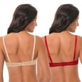 thumbnail image 2 of Curve Muse Womens Plus Size Lightly Padded Balconette Lace Underwire Bra-2Pack-NUDE,RED-38C, 2 of 7