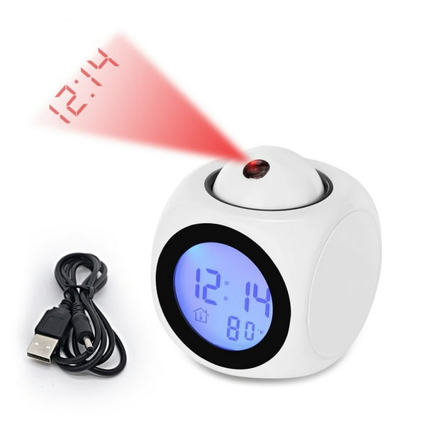 TureClos Alarm Clock Electronic Desktop Digital Bell Clocks Projector