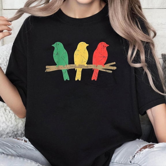 100% Cotton Unisex Jamaica Reggae Birds Rasta Colors Nature Souvenir T-Shirt
