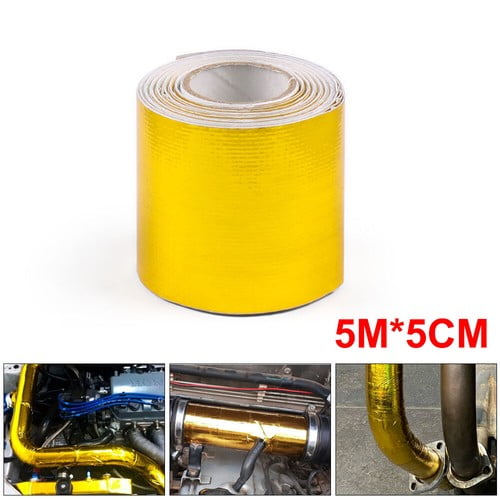 50mm * 5M Intake Heat Shield Reflective Tape Wrap Self-adhesive High Temperature