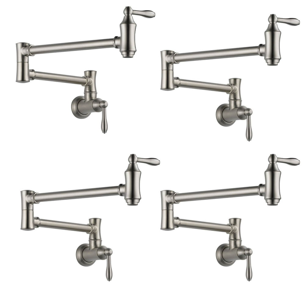 delta pot filler stainless steel