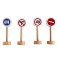 thumbnail image 2 of Señales de tráfico de juguete, señales de calle de madera para niños, juego de señales de calle de madera para niños, juguetes preescolares diseñados meticulosamente, 2 of 14