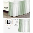 thumbnail image 3 of Sage Green Bed Skirt and White Gradient Bed Skirts Queen Size 18 Inch Drop, Wrap Around Dust Ruffle&nbsp;Bedskirt with Adjustable Elastic Belt for Queen Size Beds, 3 of 7
