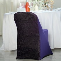 BalsaCircle Purple Solid Spandex Stretch Metallic Folding Chair Covers Slipcovers
