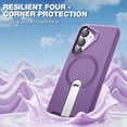 thumbnail image 3 of ExoGuard for Samsung Galaxy S25 Plus Case, Adjustable Metal Kickstand, Soft Skin-Friendly Silicone Cover, Anti-Scratch Microfiber Lining - Purple, 3 of 7