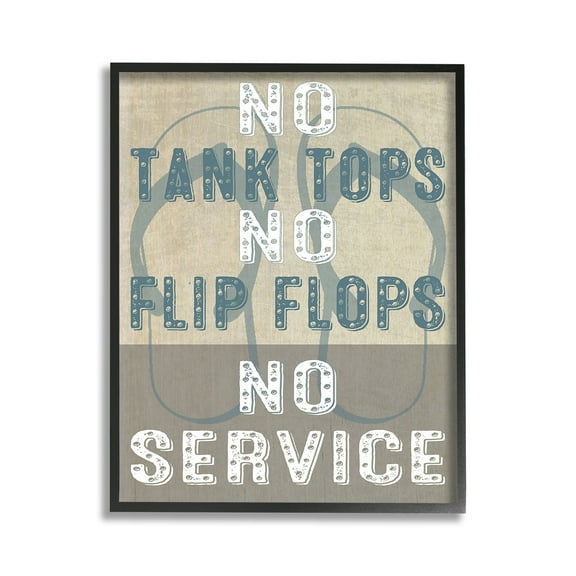 Stupell Industries Summer No Service Sign Typography Painting Black Framed Art Print Wall Art, 11 x 14