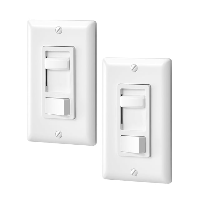 Interruptor de intensidad DEWENWILS para luces LED de 600 W y 150 W, color blanco, paquete de 2