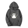 thumbnail image 3 of Craaazy Halloween Sweatshirt For Women Long Sleeve Hooded Tops With Pocket Halloween Printed Casual Loose Sweatshirt Gifts For Women, 3 of 4