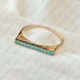 thumbnail image 2 of Round Turquoise Ring. Bar Ring, 925 Sterling Silver Engagement Ring, Half Eternity Ring Light Waight Jewelry., 2 of 5