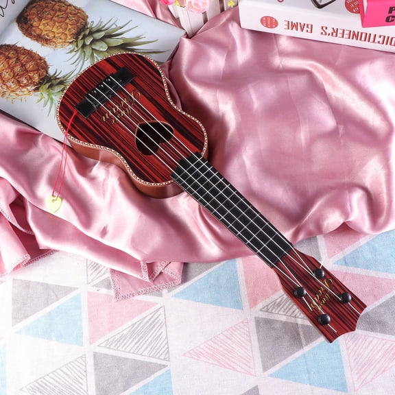 UPOUART Mini Instruments Ukulele Toy Plastic Educational Toy Imitated Design for Children 1Pack