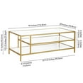 thumbnail image 3 of Maklaine Contemporary Brass Coffee Table with Glass Shelves, 3 of 9