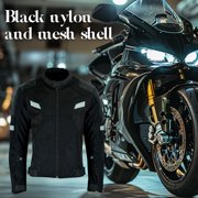 Dream Apparel Mens Motorcycle Perforated Textile Reflective Mesh Riding 3 Season Jacket with armors