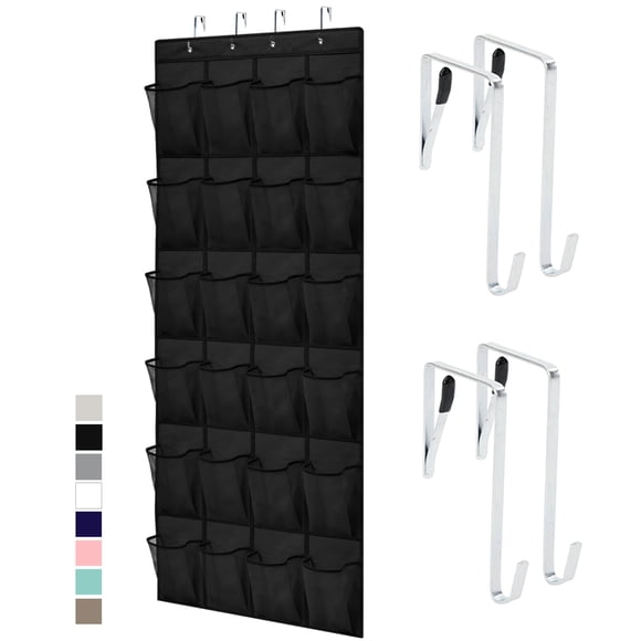 Gorilla Grip Organizador de zapatos para colocar sobre la puerta, 24 bolsillos grandes de malla transpirable, soporte de almacenamiento para colgar que ahorra espacio, colgador para armario con capaci